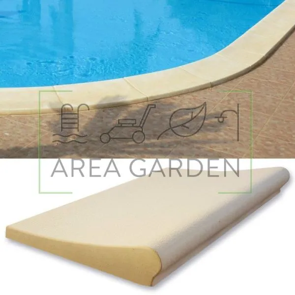Kamień brzegowy do basenu Bordo Rosalind piaskowy prosty 50cm x 31cm