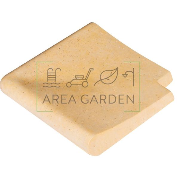 Kamień brzegowy do basenu Bordo Rosalind piaskowy narożny wewnętrzny