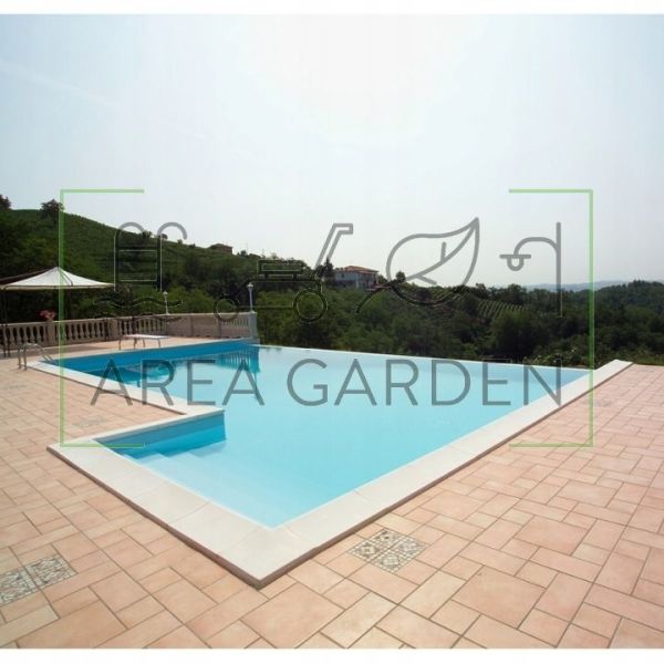 Kamień brzegowy do basenu Bordo Rosalind biały narożny wewnętrzny